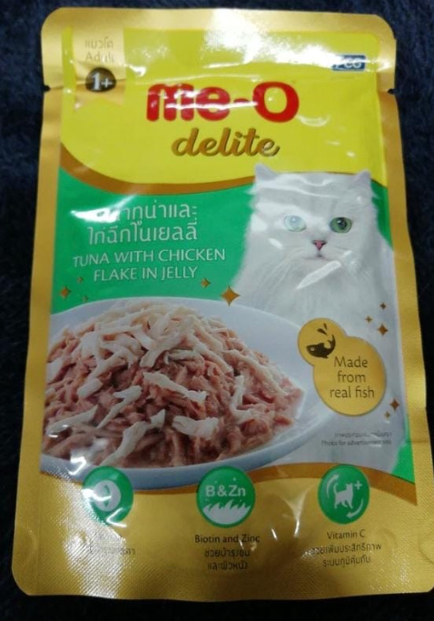 Me-o delite Pouch Tuna with Chicken Flake in Jelly.0.070g x 12