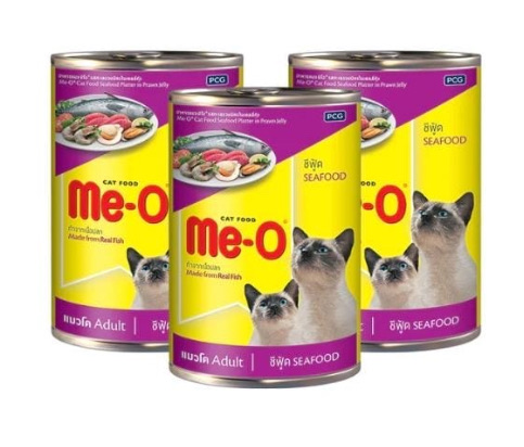 ME-O CANNED CATFOOD SEAFOOD PLATTER IN PRAWAN JELLY 400 GR
