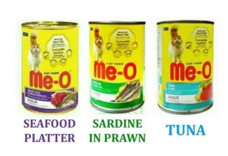 ME - O CAT CAN ASSORTED SARDINE / TUNA / SEAFOOD 400G RGX 2 4 IN CTN