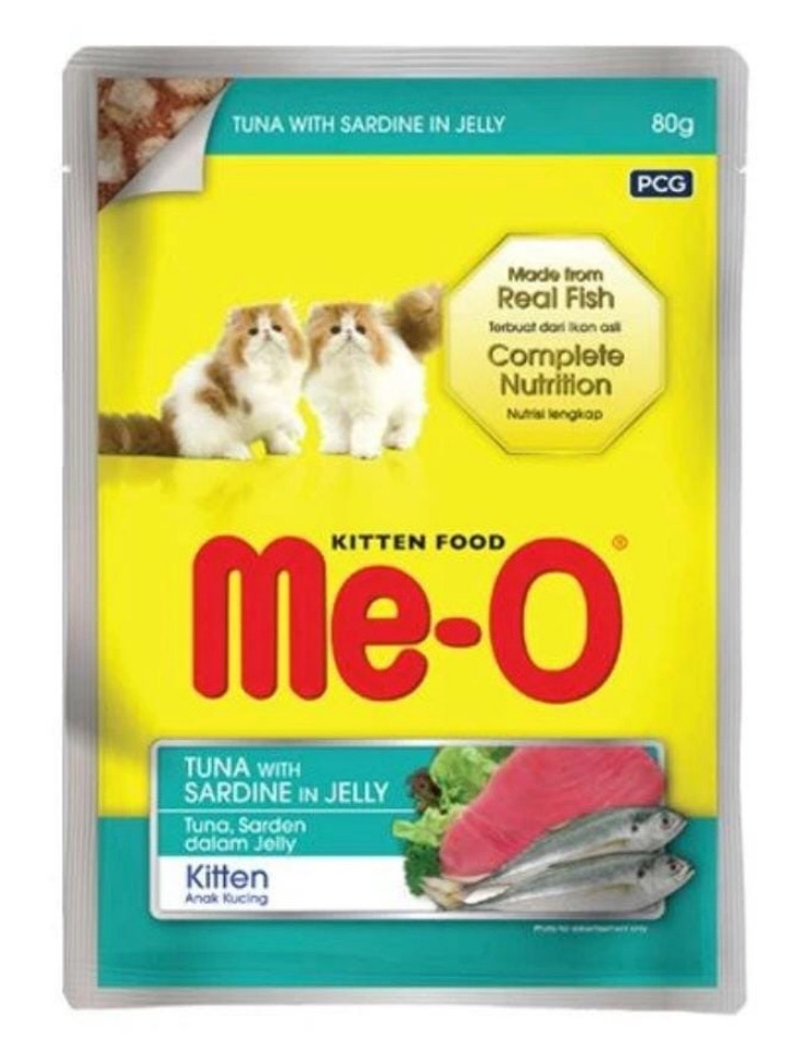 M E - O POUCH KITTEN TUNA WITH SARDINE IN JELLY 80 GR
