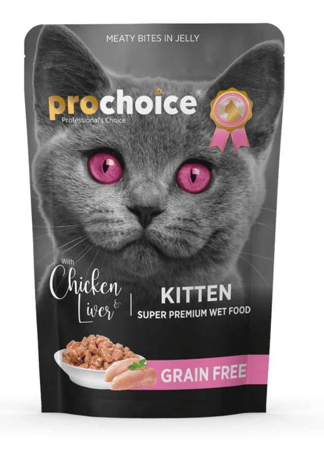 pro choice - Pouch Chicken and Liver Chunks in Jelly For Kitten 85g