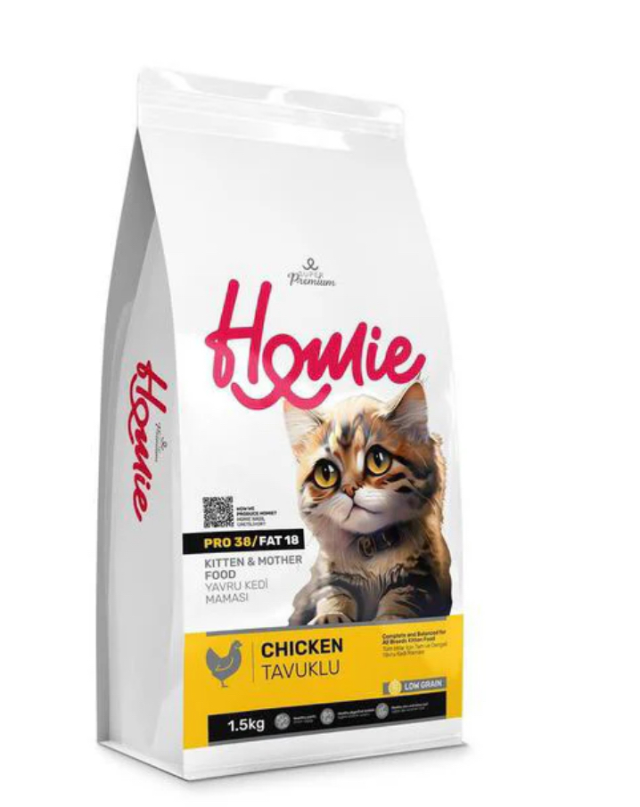 Mother & Kitten SUPER-PREMIUM LOW-GRAIN Homie Cat food Chicken 1.5 KG