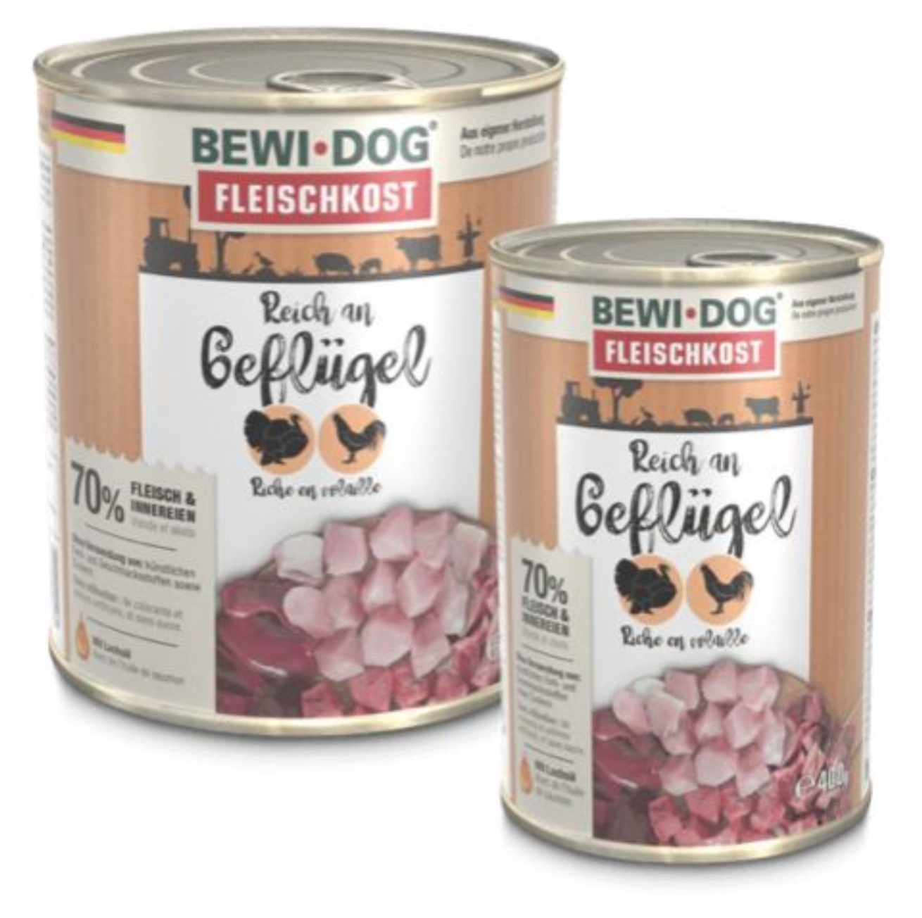 Bewi adult dog food 70%meat rich in poultry 800grx6can