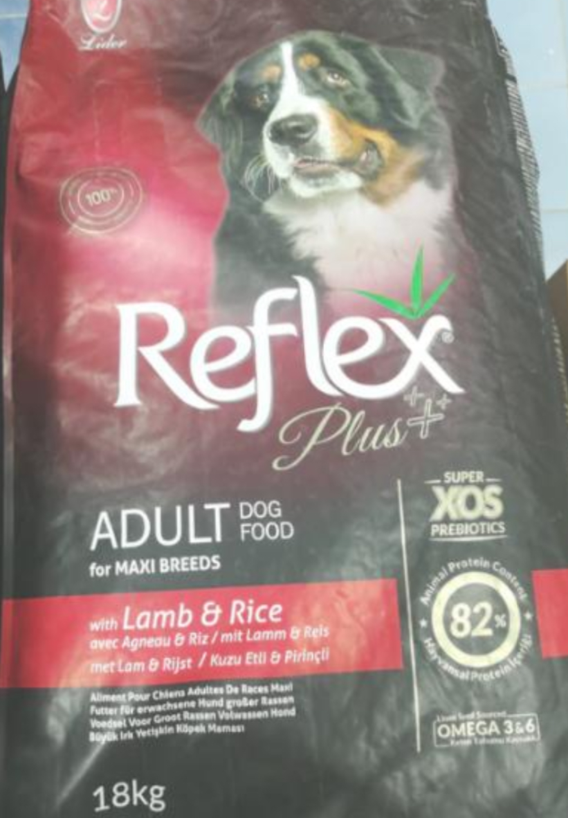Reflex plus maxi breed adult dog with lamb&rice 18kg