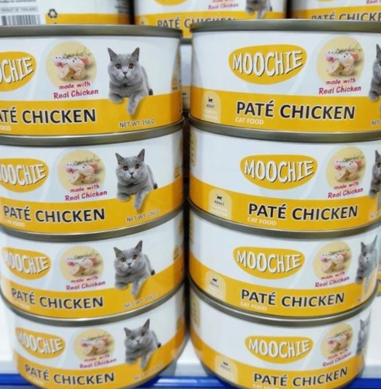 Moochie cat food pate with chicken ctn