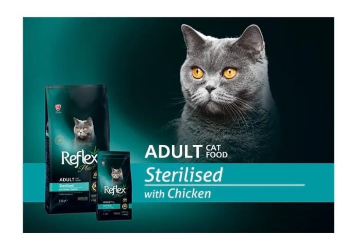 REFLEX PLUS STERLISED CAT FOOD DRY CHICKEN 15KG